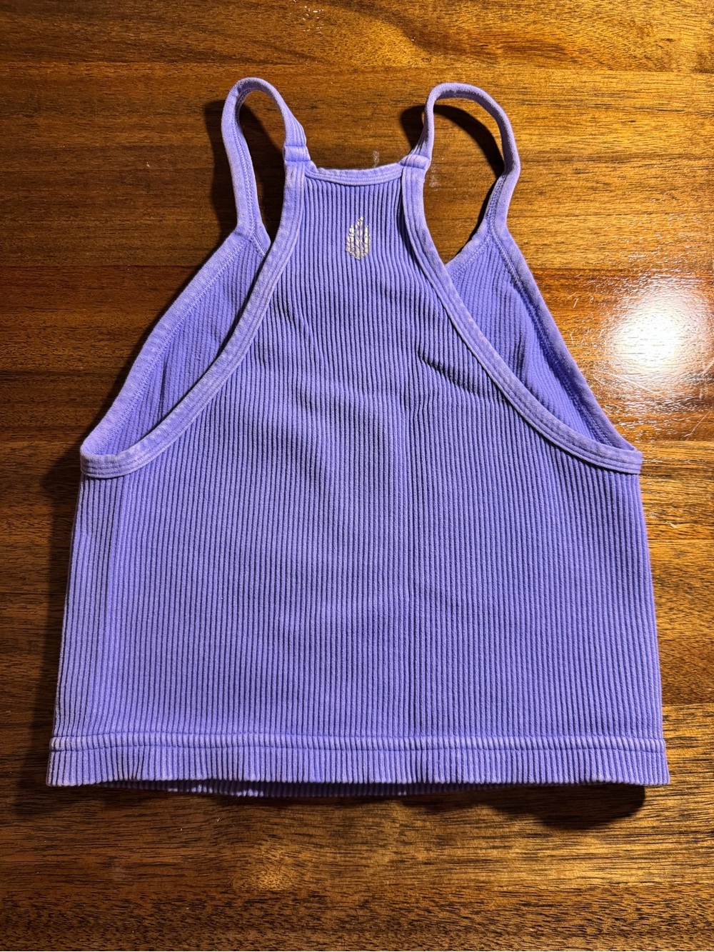 Free People Happiness Runs Ribbed Lavender Cropped Tank